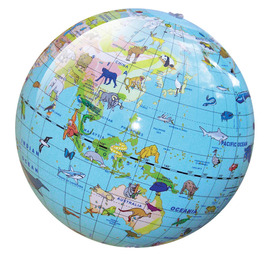 Tiger Tribe World Globe Inflatable Ball - Animal 30cm