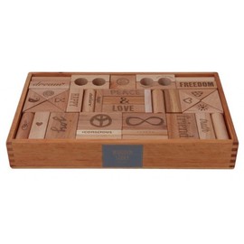 Wooden Story Peace & Love Blocks | 108 Natural Wooden Blocks In a Tray
