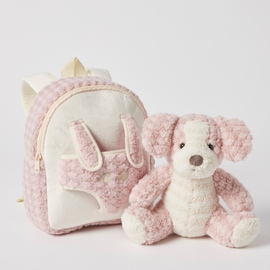 Jiggle & Giggle Plush Puppy Buddy - Pink Take Me Home Backpack