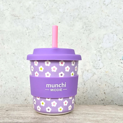 Flower Middie Single Cup - Straw Included 240ml