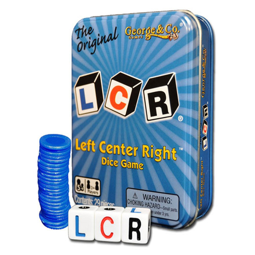 LCR - Left Centre Right Blue Tin Card Game