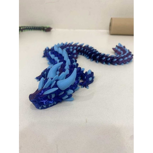 3D Printed Dragon - Large - Glow In The Dark ( Blue )