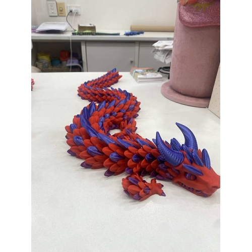 3D Printed Dragon - XX Large Red/Purple