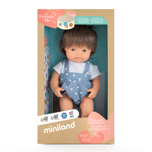 Miniland - My Friends & Me Baby Doll Brown Hair Boy 38cm