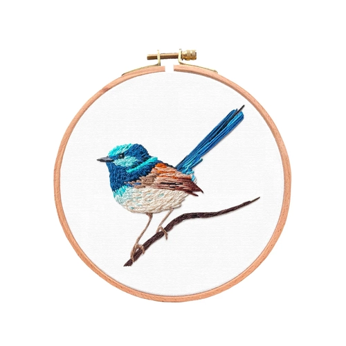 Blue Wren Embroidery Kit