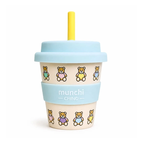 Beary Cute Babychino Cup (Blue Lid) - Straw Included
