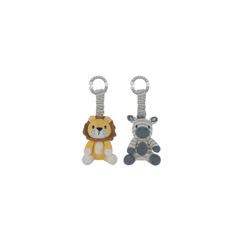 Zebra & Lion - 2pk Stroller Toy