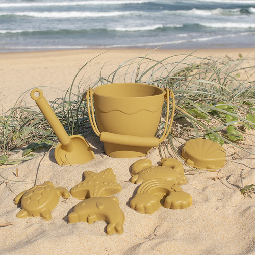 Silicone Bucket & Spade set 8pc - Sunshine
