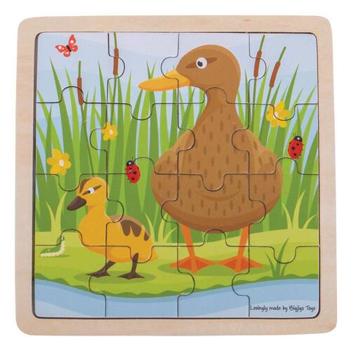 Bigjigs Duck & Duckling Wooden Puzzle 16pc