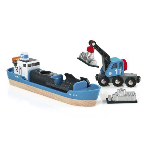 BRIO Freight Ship and Crane 4 Pieces