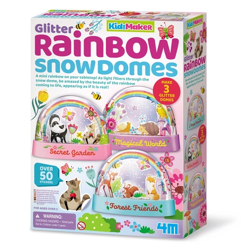 4M Mini Glitter Rainbow Snow Domes