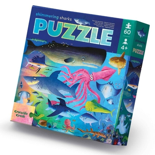 Crocodile Creek - Foil Puzzle 60pc Shimmering Shark
