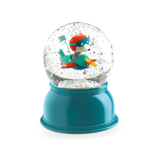Djeco Night Light - Airplane Snow Globe
