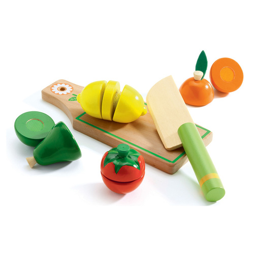 Djeco Wooden Fruits & Vegetables to Cut - Role Play Set