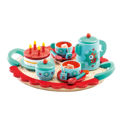 Hape Wooden Play Tea Set for 2 Toddler Child Age 3yrs Gently 12 PC for sale online 