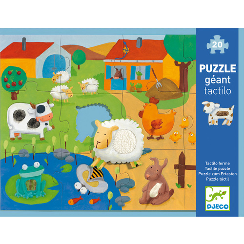 Djeco Tactile Farm 20pc Jigsaw Puzzle | Giant Puzzle