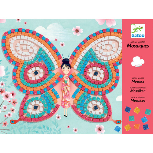 Djeco Mosaics Art By Number Butterflies Craft Activity Kit