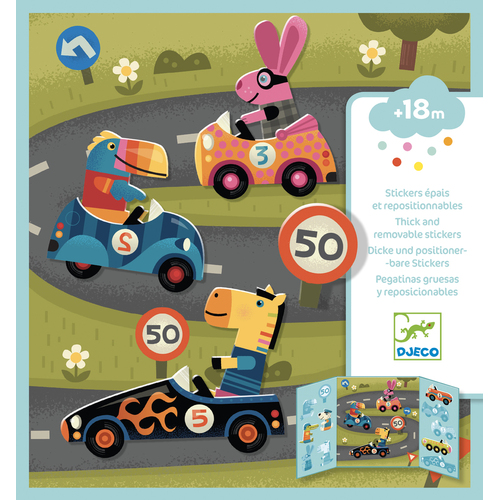 Djeco Cars Repositionable Stickers Set