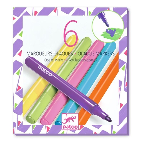 Djeco 6 Opaque 80s Colour Felt Markers