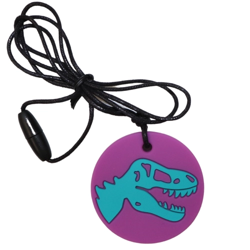 Dino Pendant Chew necklace - Purple And Green