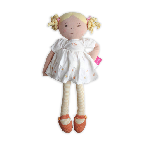 Bonikka Rag Doll - Priscy with Blonde Hair & Cream Linen Dress