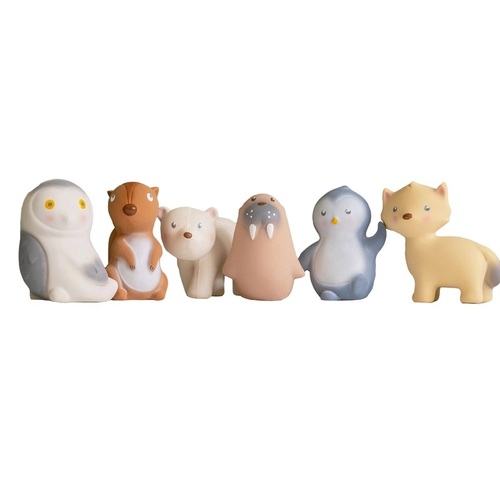 Tikiri My First Arctic Animals Set of 6 | Natural Rubber Rattle & Teether Toys