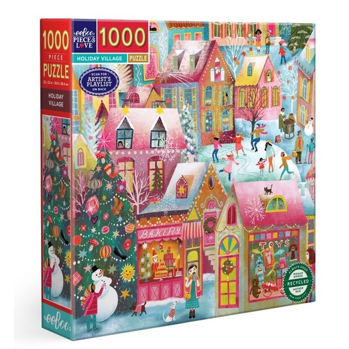 eeBoo Holiday Village 1000pc Jigsaw Puzzle