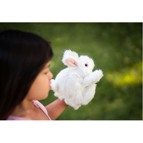 White Bunny Rabbit Hand Puppet
