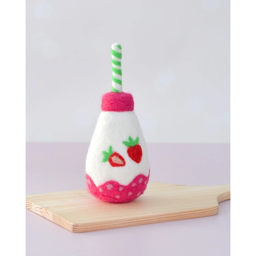 Felt Sparkly Strawberry Fruit Juice Bottle