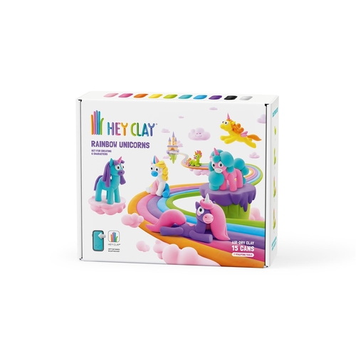 Hey Clay Rainbow Unicorns Set (15 Cans)