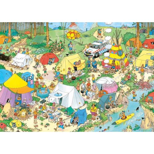 Jan Van Haasteren Camping In The Forest | 1000pc Comic Jigsaw Puzzle