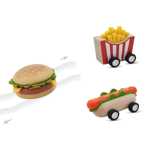 Wooden Pull Back Fast Food