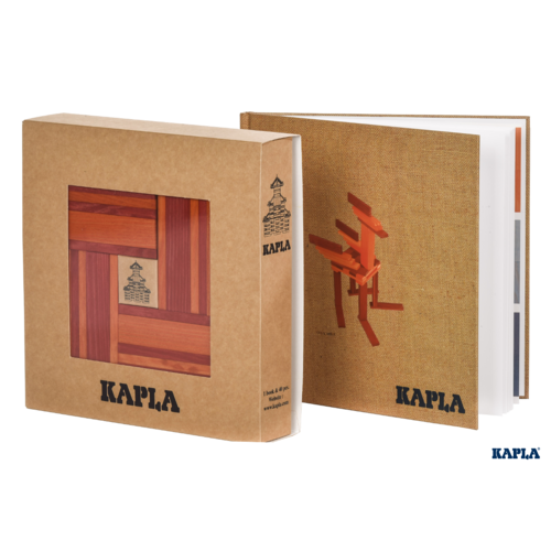 KAPLA Planks Red & Orange | 40pc Colour Plank Set & Book