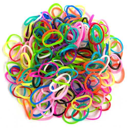 Rainbow Fun Mixed Loom Bands & Silver Mystery Charm Set 