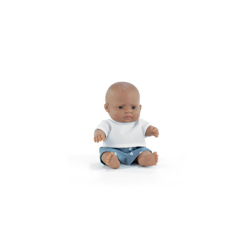 Miniland Doll - Latin Boy Baby Doll 21cm - Dressed
