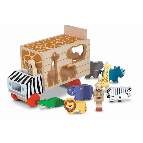 Melissa & Doug Animal Rescue Wooden Shape Sorting Truck