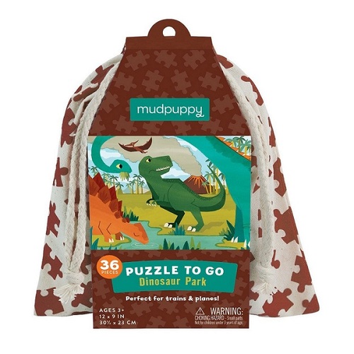 Mudpuppy Puzzle To Go | Dinosaur Park 36pc Jigsaw Puzzle