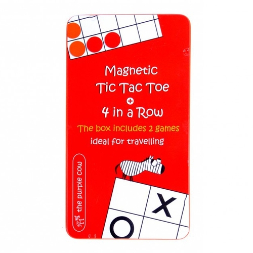 The Purple Cow Four In A Row & Tic Tac Toe Magnetic Travel Game