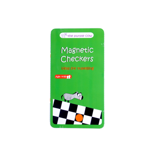 The Purple Cow Checkers Magnetic Travel Game