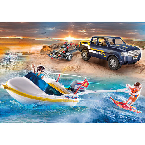 Playmobil Family Fun | Pick-Up with Speedboat