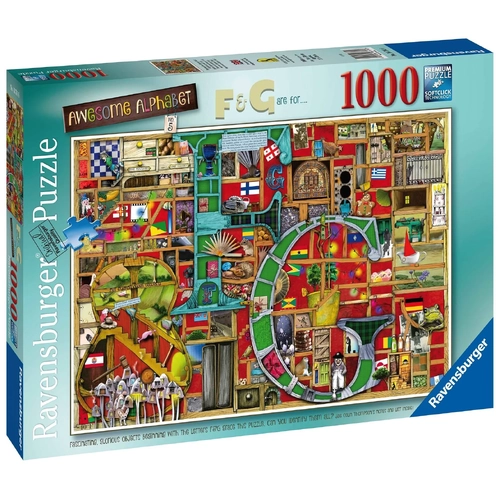 Ravensburger Awesome Alphabet F & G Jigsaw Puzzle 1000pc