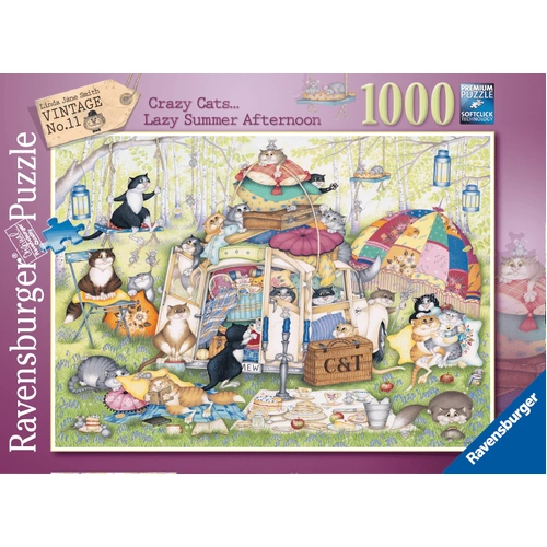 Ravensburger Crazy Cats Lazy Summer Afternoon 1000pc Jigsaw Puzzle