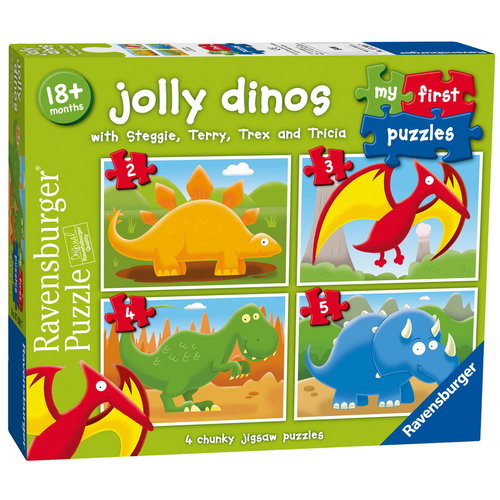 Ravensburger - Jolly Dinos My First Jigsaw Puzzle 2 3 4 5 Pc (4 Puzzle Set)