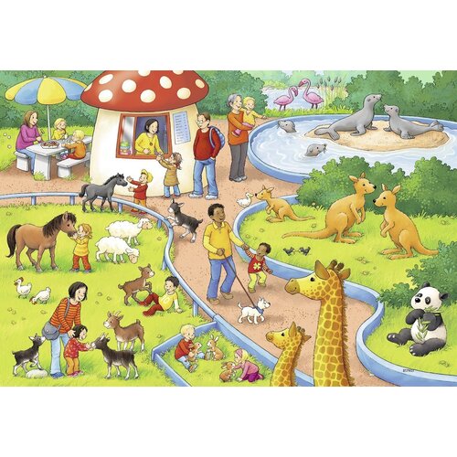 Ravensburger - A Day at the Zoo Jigsaw Puzzle 2x24pc