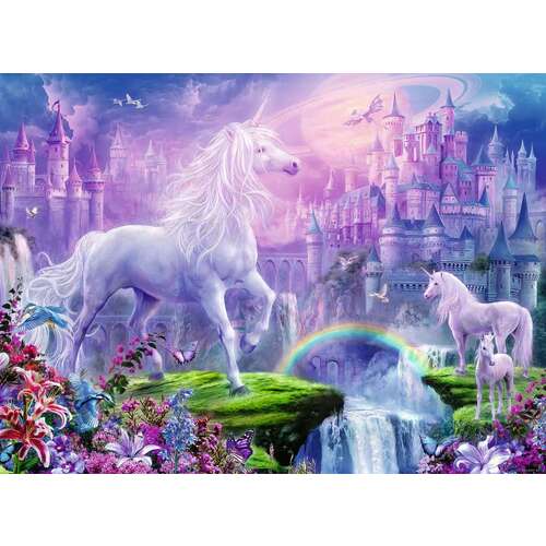 Jigsaw puzzle Fantasy Unicorn Pride of the Palace Glitter 500 piece NEW 