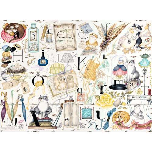 Ravensburger Crazy Cats Alphabet Jigsaw Puzzle 500pc
