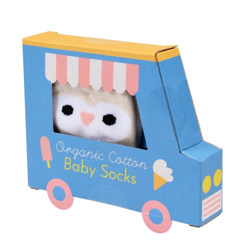 Rex London Pair of Baby Socks - Pink Owl