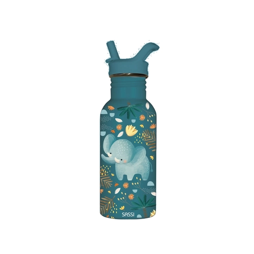 Sassi Stainless Steel Drink Bottle 500ml - Chewy The Elephant