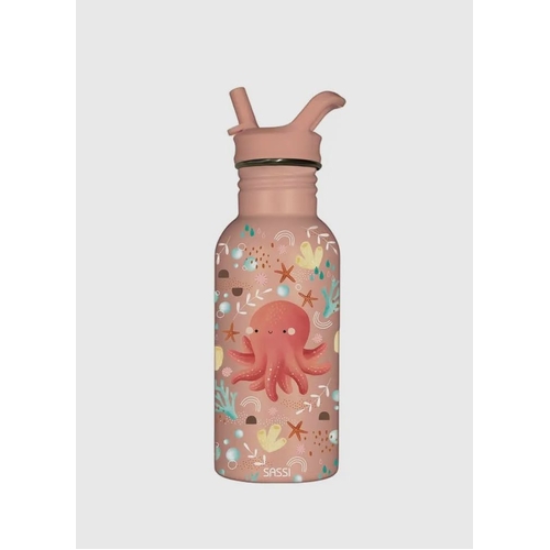 Sassi Stainless Steel Drink Bottle 500ml - Slurpy The Octopus