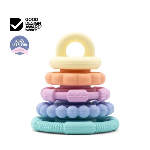 Rainbow Stacker and Teether Toy - Pastel
